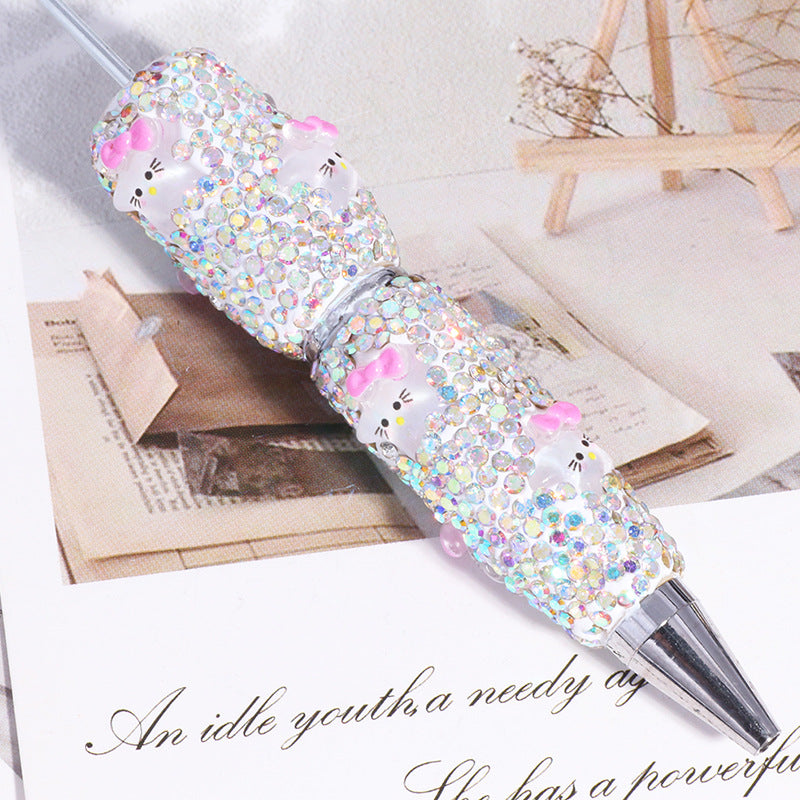 Wholesale beadable pens DIY Little Star Bow Diamond Pen Full Diamond Bead Pen